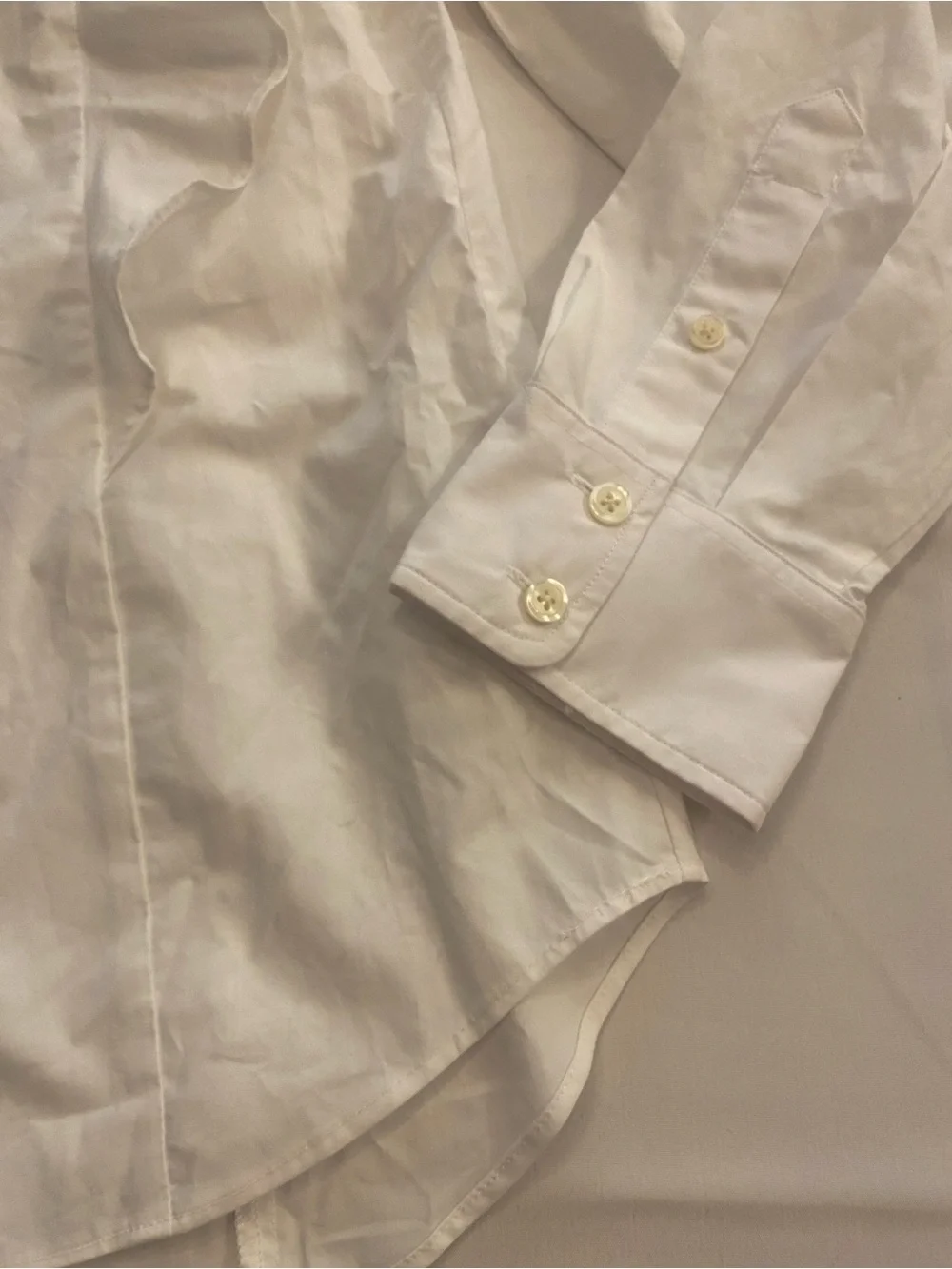 Kate Spade Women’s White Ruffle Button Down Shirt Peplum size medium